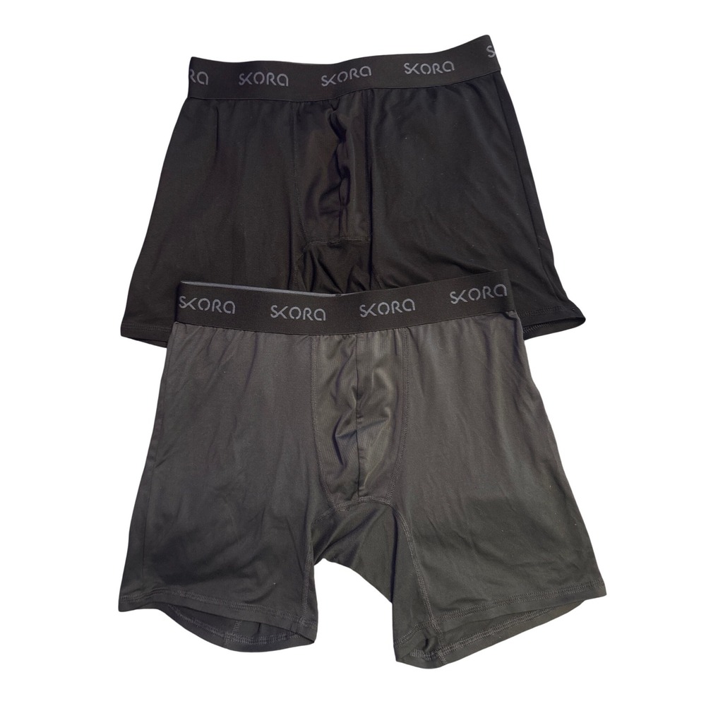 SKORA Men's Black Performance Boxer Briefs 2 Pack Size M